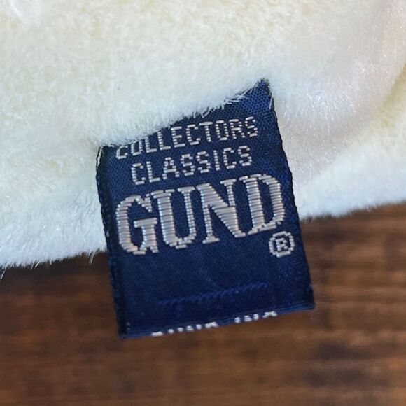 Gund Collector's Classics 1984 GUNDY WHITE TEDDY BEAR 8" Plush STUFFED ANIMAL - Picture 5 of 9